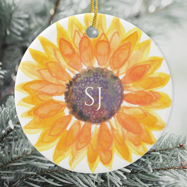 Monogram Floral Ceramic Tree Decoration (Creator Uploaded)