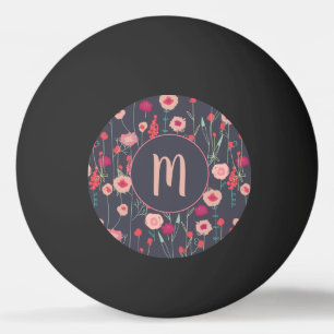 Monogram Floral Dark Ping Pong Ball