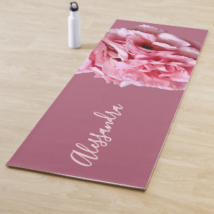 Monogram Floral Dusty Rose Botanical Photography  Yoga Mat