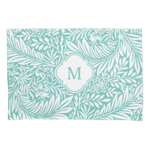 Monogram Floral Foliage William Morris Pattern Pillowcase