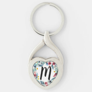 Monogram Floral Key Ring