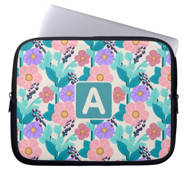 Monogram Floral Laptop Sleeve (Front)
