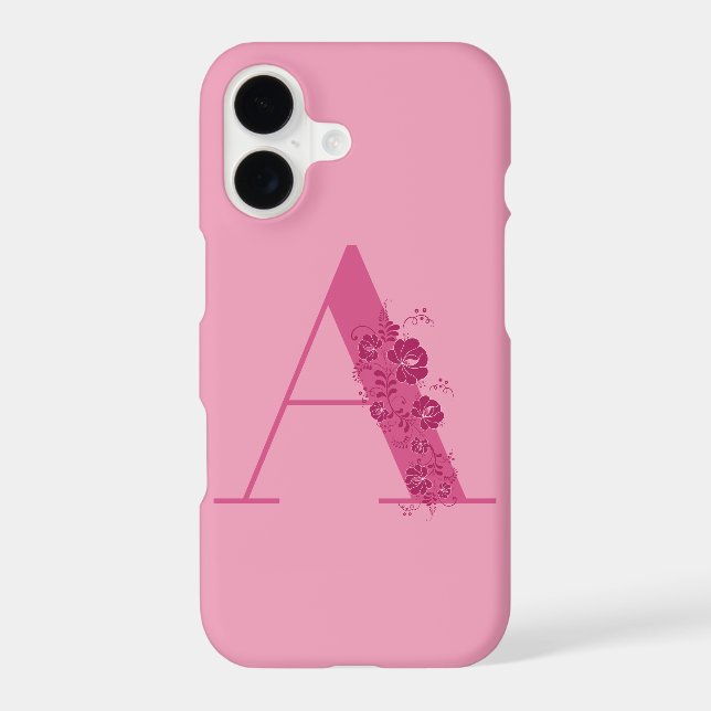 Monogram Floral Letter A iPhone Case (Back)