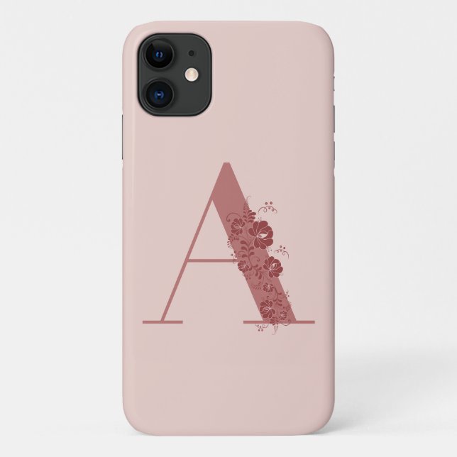 Monogram Floral Letter A iPhone Case (Back)