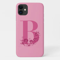 Monogram Floral Letter B iPhone Case