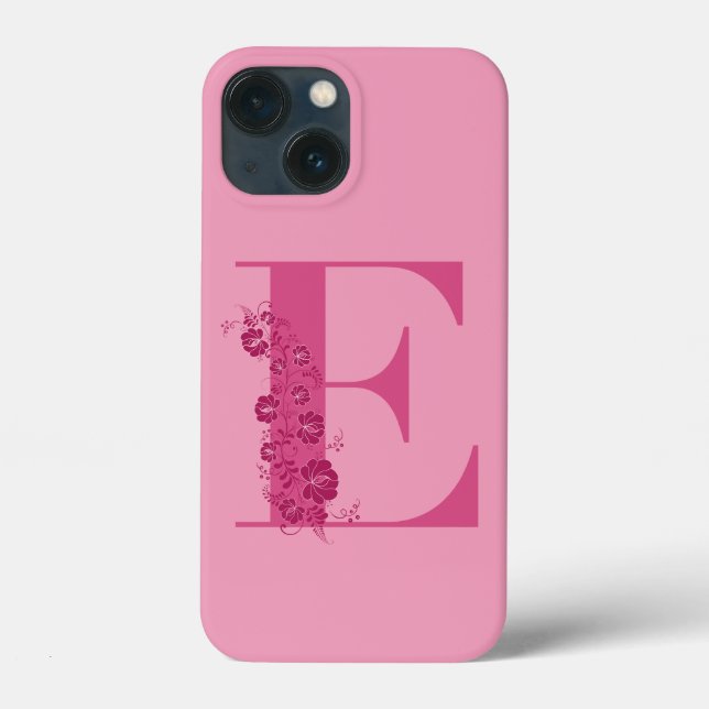 Monogram Floral Letter E iPhone Case (Back)