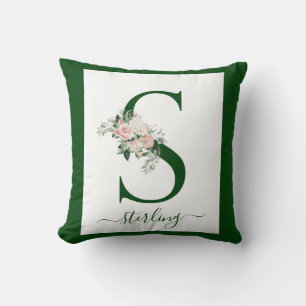 Monogram Floral Letter S Cushion