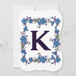 Monogram Floral Note Card