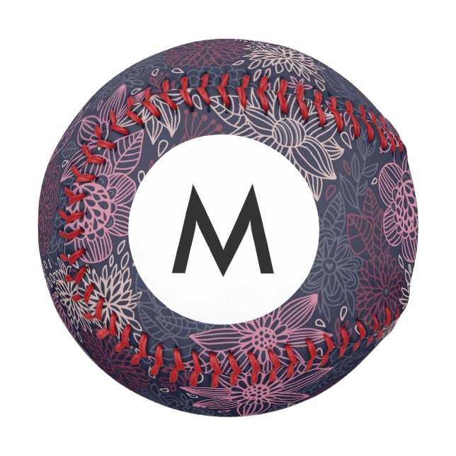 Monogram Floral pattern 4 3 Baseball (Front Left)