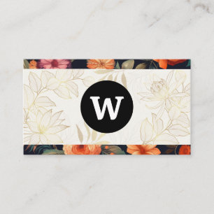 Monogram Floral Pattern Graphics Business Card