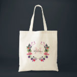 Monogram Floral Personalised Name Tote Bag<br><div class="desc">This floral girly monogrammed name tote bag is perfect for school,  shopping or the beach!</div>