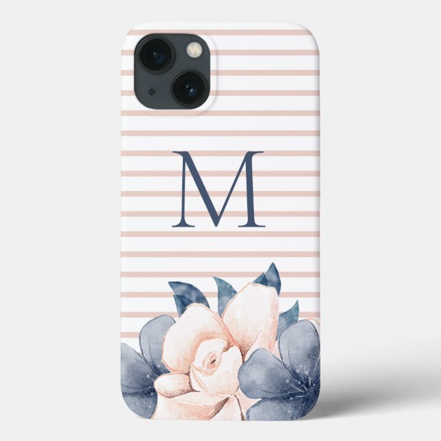 Monogram Floral Pink  Case-Mate iPhone Case (Back)