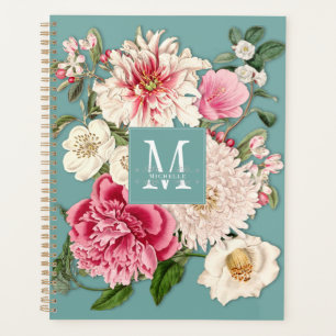 Monogram Floral Planner