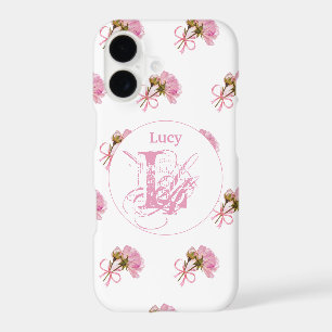 Monogram Floral Shabby Chic background of roses