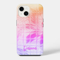 Monogram Floral Square Windows Watercolor Purples
