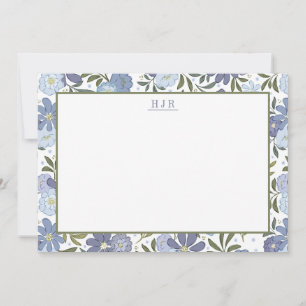 Monogram Floral Stationary Card