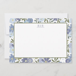 Monogram Floral Stationary Card