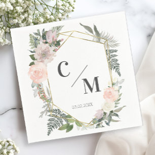 Monogram Floral Weddings   Napkin
