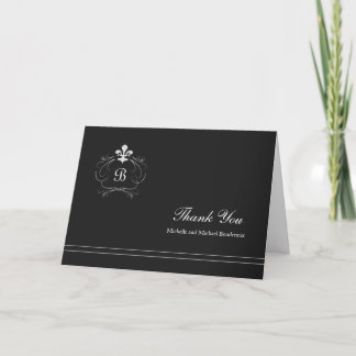 Monogram Florence Fleur de Lis Thank You Card