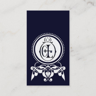 Monogram Flourish [CL blue] Business Cards