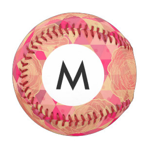 Monogram Flower geometrical pattern Baseball