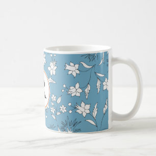 monogram & flowers coffee mug