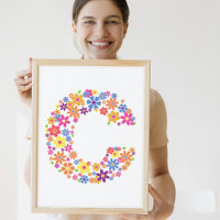 Monogram Flowers Floral Letter C