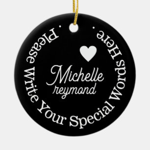 Monogram for Her with Custom Name  Ceramic Tree Decoration