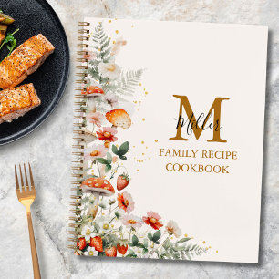 Monogram Forest Mushroom Floral Family Recipe Book
