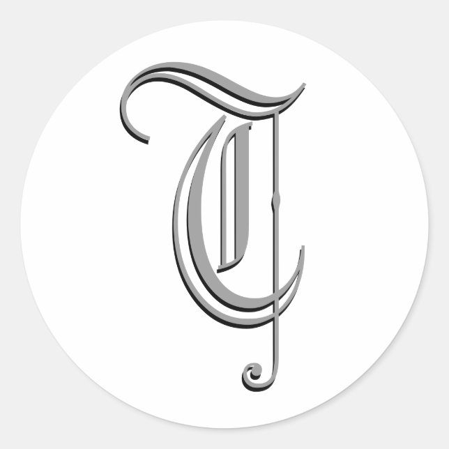 Monogram Formal Sticker "T" (Front)