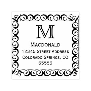 Monogram Frame - Self-Inking Address Stamp