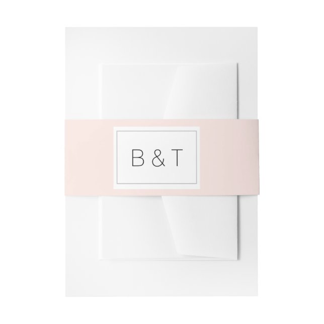 Monogram Frame Wedding Invitation Belly Band (Front Example)