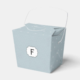Monogram Framed on Pale Blue with White Polka Dots Favour Box