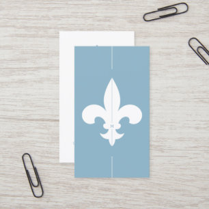 Monogram French Blue Fleur de Lis 2 Minimal  Business Card