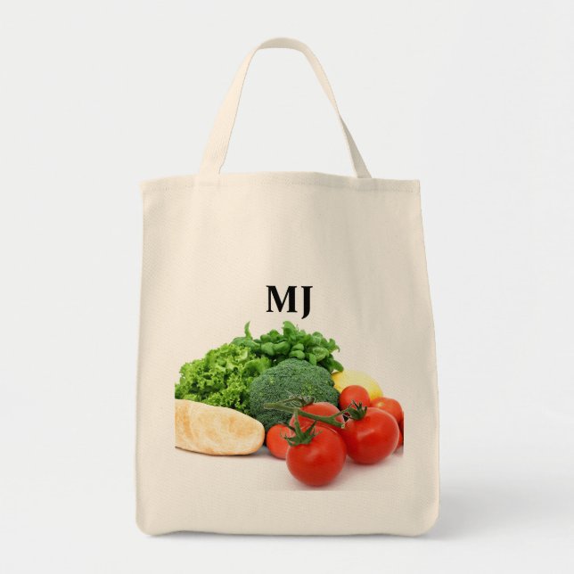 Monogram Fresh Produce Grocery Tote Bag (Front)