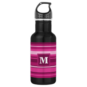Monogram fuchsia stripes 532 ml water bottle