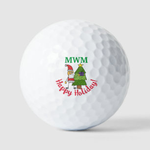 Monogram Funky Santa Golf Ball