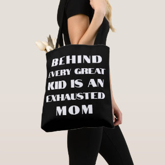 Monogram funny best mum typography black white tote bag
