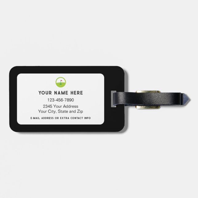 Monogram Funny Golf Saying Bag Personalised Luggage Tag (Back Horizontal)