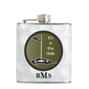 Monogram Funny It's in the Hole Hip Flask