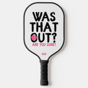 Monogram Funny Typography Pickleball Player Paddle
