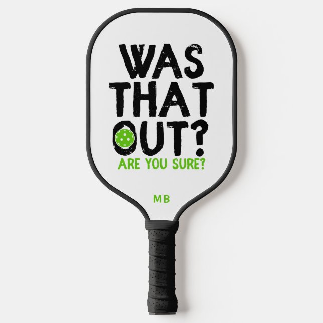 Monogram Funny Typography Pickleball Player Pickleball Paddle (Front)