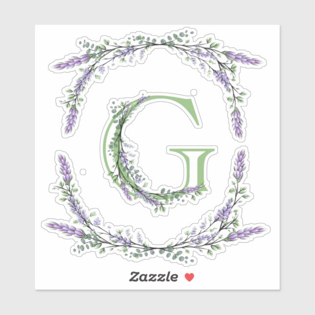 Monogram G Lavender Eucalyptus (Sheet)