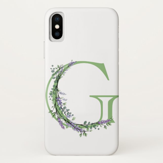 Monogram G Lavender Eucalyptus Case-Mate iPhone Case (Back)