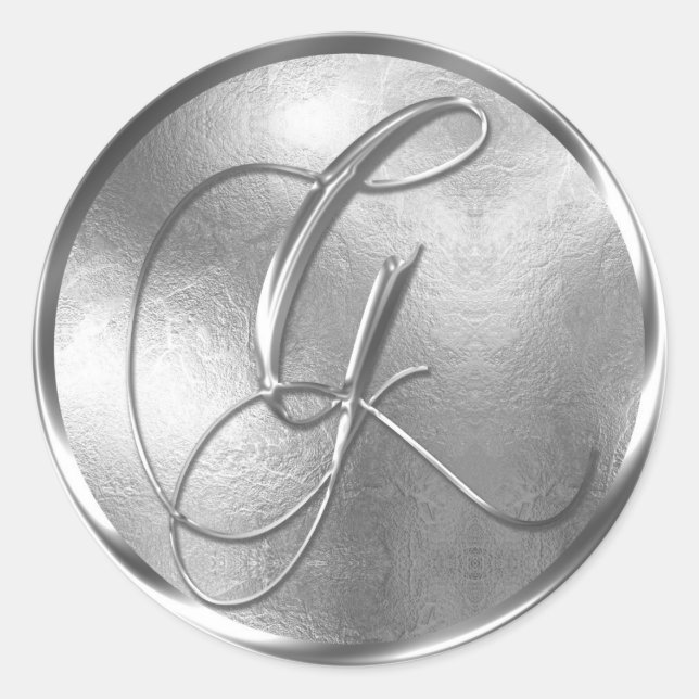 Monogram G NONMETALLIC Silver Envelope Seal (Front)
