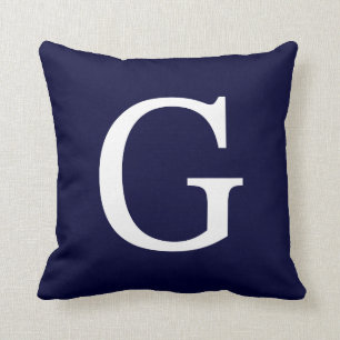 Monogram G On Navy Blue Cushion