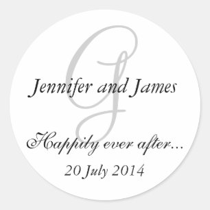 Monogram G Stickers for Wedding Favours