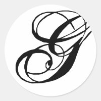 Monogram G Wedding Seal Sticker