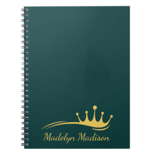 Monogram Gable Green With Minimalist Modern Crown Notebook
