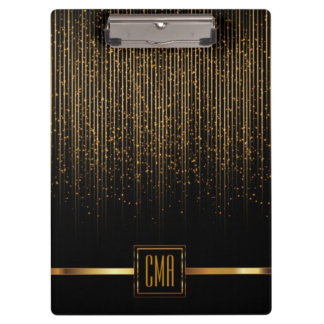 Monogram Galaxy Stars Lights Design Clipboard (Front)